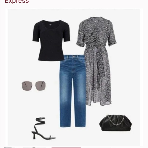 Express Printed Wrap Front Kimono Cover-up - Picture 6 of 10